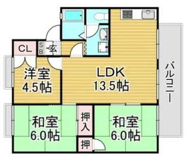 福岡県春日市ちくし台5丁目【アパート】の間取り