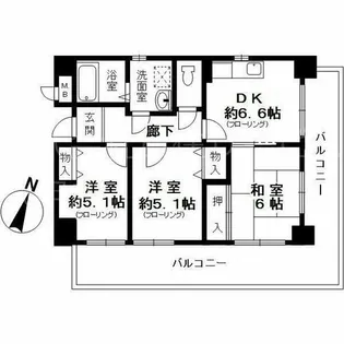 オックスフォードコート【201号室】の間取り