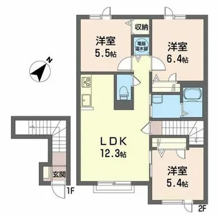 シャーメゾン月寒フィフティー【00202号室】の間取り