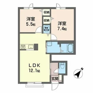 シャーメゾン月寒フィフティー【00102号室】の間取り