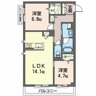 メゾンくにみち【0205号室】の間取り