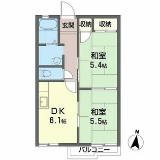 タウニィ旭【0201号室】の間取り