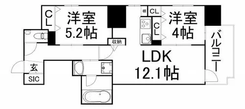 JASPER御堂筋本町【12階】の間取り