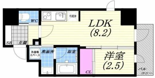 ナットレジデンス都島本通【3階】の間取り