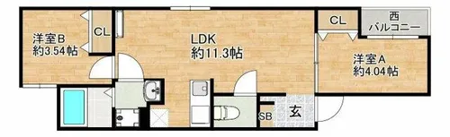リタリッチ博多【1階】の間取り
