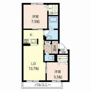 サクラヴィアーレ牧野阪【0208号室】の間取り