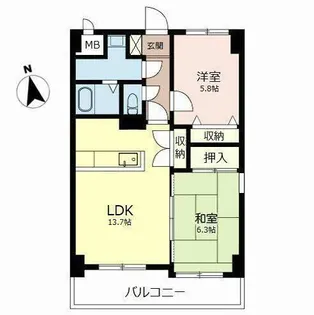 シャルム皇子山アネックス【0601号室】の間取り
