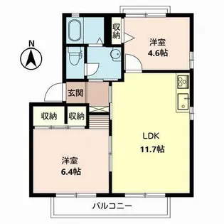 カサベルデA,B【2階】の間取り