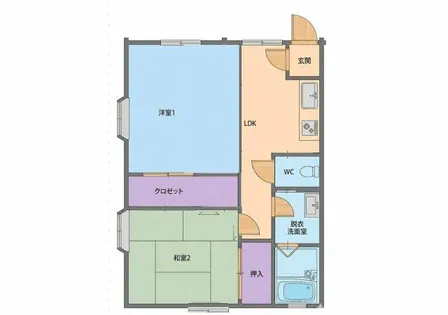 フラッツ八丁【102号室】の間取り