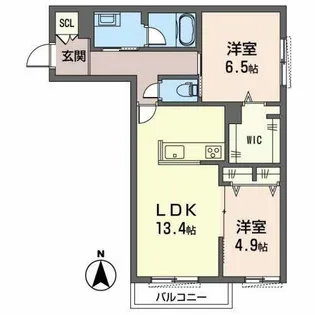 シャーメゾン イーストコート【0202号室】の間取り