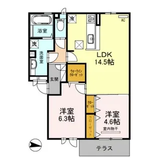 カーサ フジ【1階】の間取り