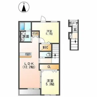 コロン【2階】の間取り