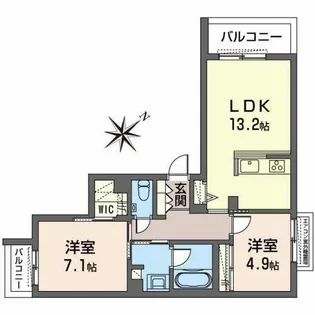 shamaison南甲子園【0202号室】の間取り