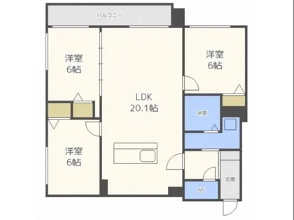 ジュビリー平岸【5階】の間取り