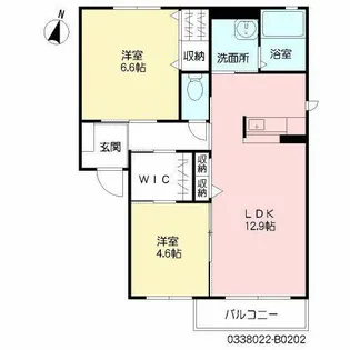 シャーメゾン茶屋の原II B棟【2階】の間取り