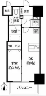 大阪府大阪市中央区博労町1丁目【マンション】の間取り