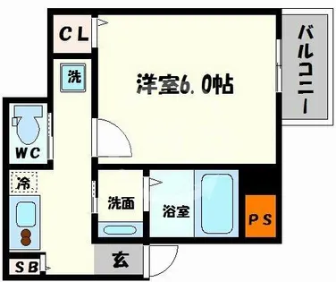グランパシフィック大国町【8階】の間取り