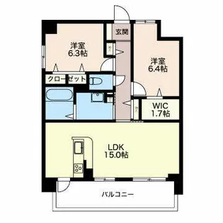 Bella Casa東白壁【0403号室】の間取り