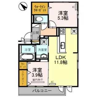 ヴォワラクテメゾン 豊中旭丘【3階】の間取り