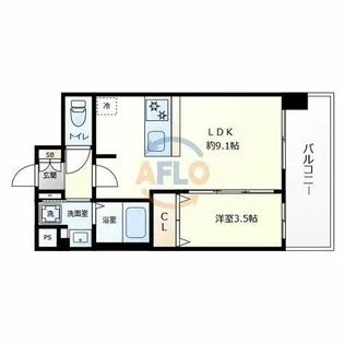 プレサンス桜川グロワール【10階】の間取り