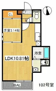 Grandtic Leaf 姪浜【1階】の間取り