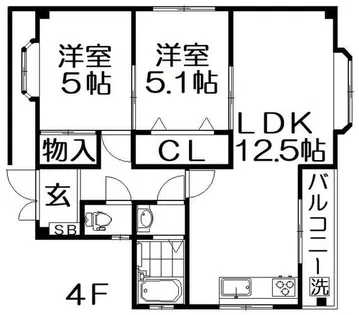 La Luce高柳【4階】の間取り
