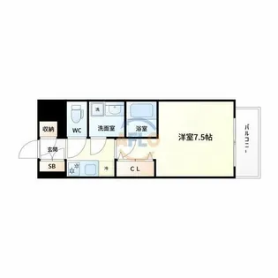 ワールドアイ江坂アルバ【9階】の間取り