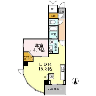 グリシーヌ【5階】の間取り