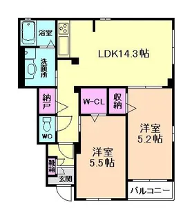 北桜塚レジデンス【1階】の間取り