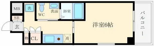 エスリード心斎橋西【10階】の間取り