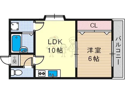 さんさん美章園【6階】の間取り