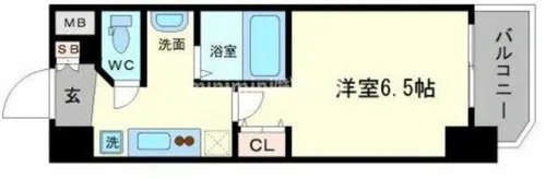 グランパシフィック難波南Ⅱ【7階】の間取り