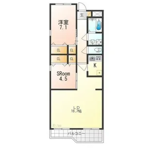 ガーデナル伏見ハイツ【2階】の間取り