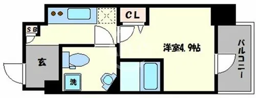 ファーストフィオーレ心斎橋イーストⅢ【5階】の間取り