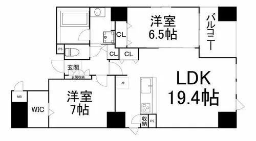 大阪府大阪市中央区淡路町1丁目【マンション】の間取り