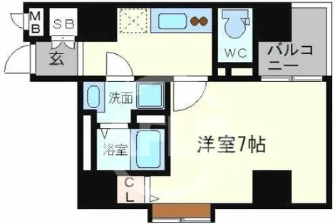 フォーチュン心斎橋イースト【9階】の間取り