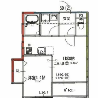 大阪府吹田市内本町1丁目【アパート】の間取り