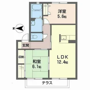 レスパス デュルポ堀内A【0101号室】の間取り