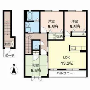 ラフィナートB・C【B202号室】の間取り