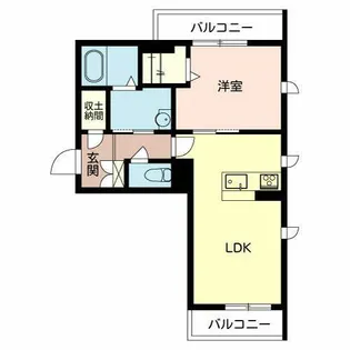 コンフォート石原【0201号室】の間取り