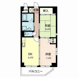 サンテラス阿倍野【0201号室】の間取り