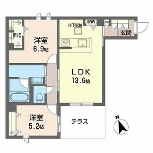 シャーメゾン 木の実【0105号室】の間取り
