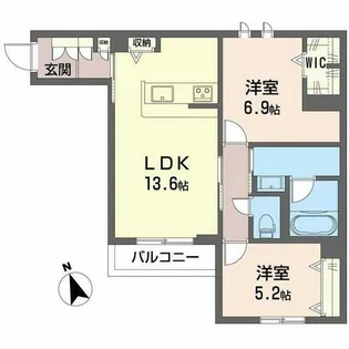 シャーメゾン 木の実【0201号室】の間取り