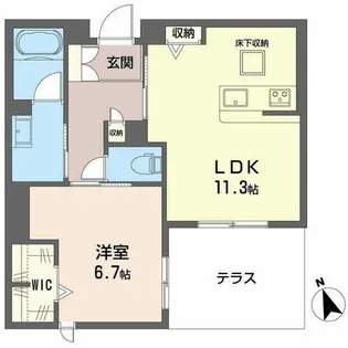 シャーメゾン 木の実【0102号室】の間取り