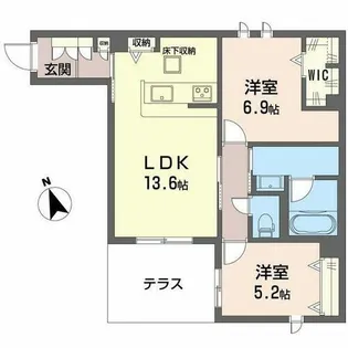 シャーメゾン 木の実【0101号室】の間取り