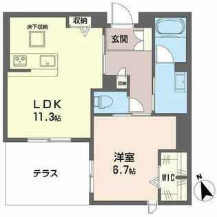 シャーメゾン 木の実【0103号室】の間取り