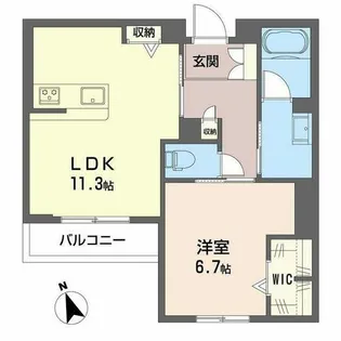 シャーメゾン 木の実【0203号室】の間取り