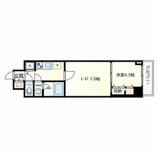 スプランディッド上本町WESTⅡ【5階】の間取り