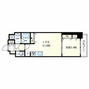 スプランディッド上本町WESTⅡ【15階】の間取り