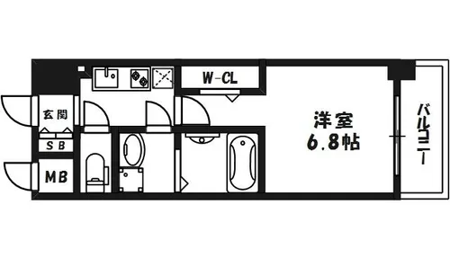 レジュールアッシュ桜宮リバーテラス【3階】の間取り
